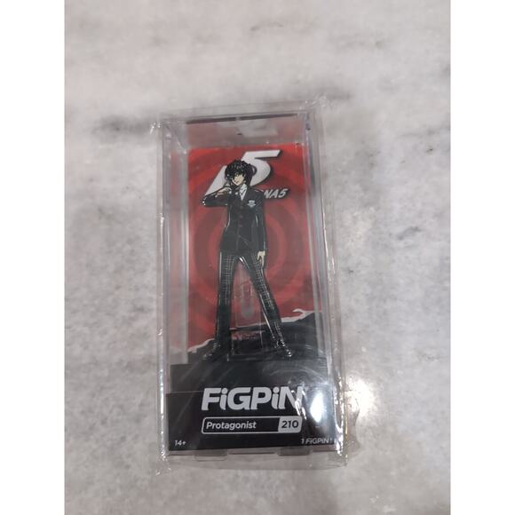 FiGPiN #210 Persona 5:‎ Protagonist- Collectible Pin, Premium Display Case, Seal